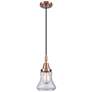 1_Downtown Caden Bellmont 7"W Cord Copper Mini Pendant w/ Clear Shade