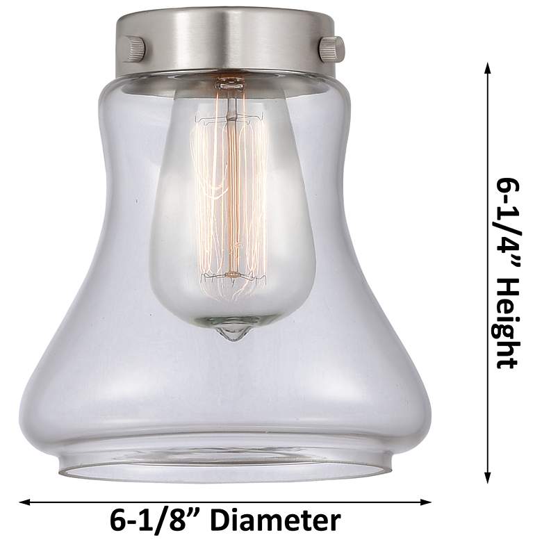 Image 3 Downtown Caden Bellmont 7"W Cord Nickel Mini Pendant w/ Clear Shade more views