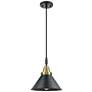 1_Downtown Caden Briarcliff 10"W Cord Black Brass Pendant w/ Black Shade