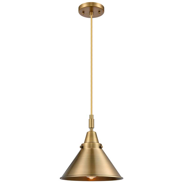 Image 1 Downtown Caden Briarcliff 10"W Cord Brass Mini Pendant w/ Brass Shade