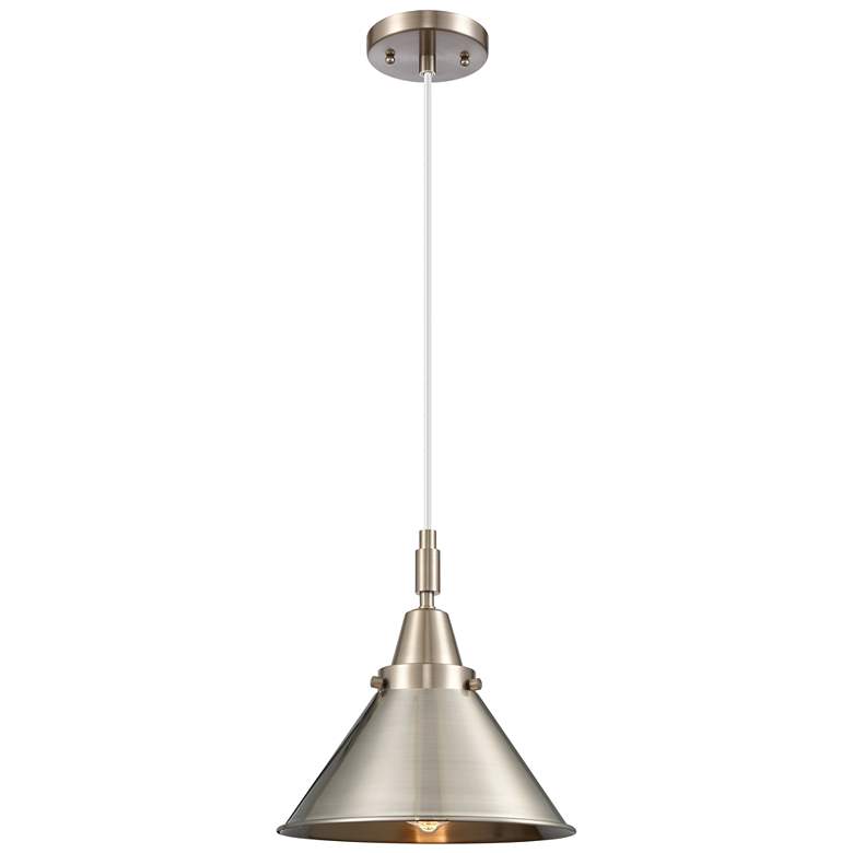 Image 1 Downtown Caden Briarcliff 10"W Cord Satin Nickel Pendant