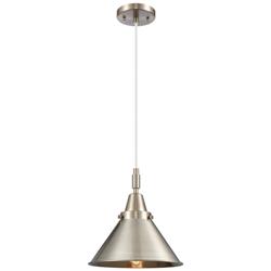 Downtown Caden Briarcliff 10"W Cord Satin Nickel Pendant