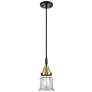 1_Downtown Caden Canton 5"W Cord Black Brass Mini Pendant w/ Clear Shade