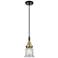 Downtown Caden Canton 5"W Cord Black Brass Mini Pendant w/ Clear Shade