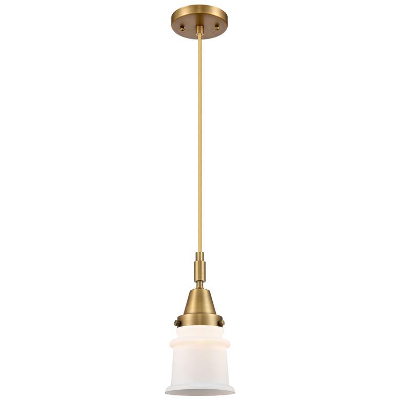 Image 1 Downtown Caden Canton 5"W Cord Brass Mini Pendant w/ White Shade