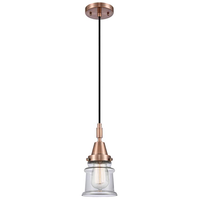 Image 1 Downtown Caden Canton 5"W Cord Copper Mini Pendant w/ Clear Shade