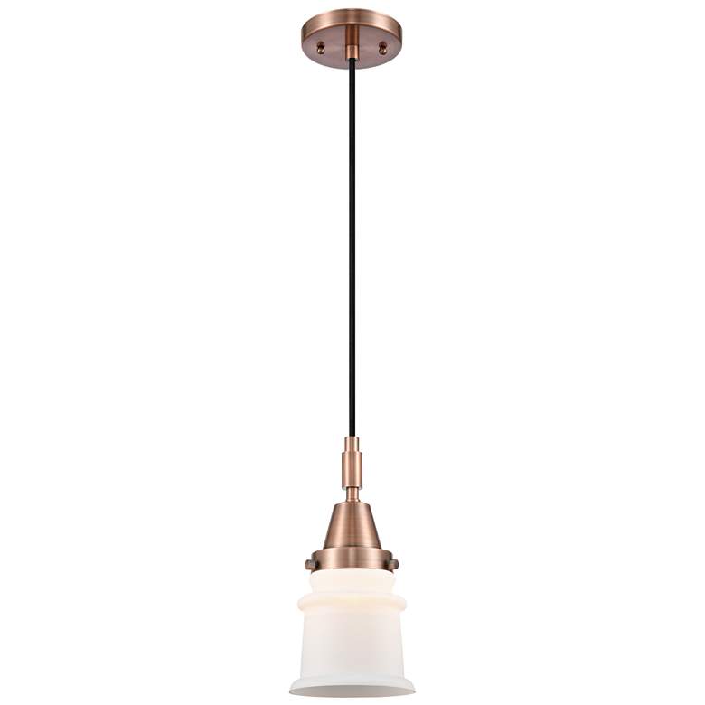 Image 1 Downtown Caden Canton 5"W Cord Copper Mini Pendant w/ White Shade