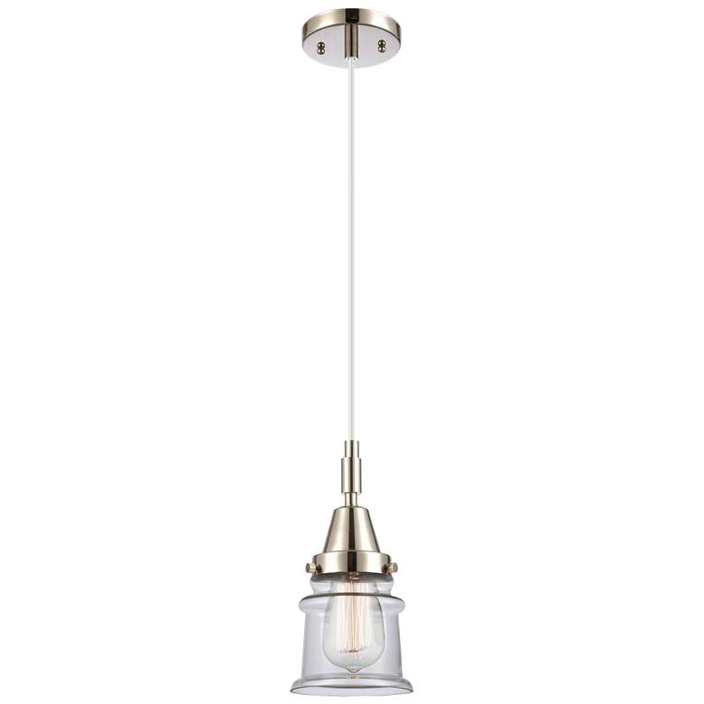 Image 1 Downtown Caden Canton 5"W Cord Nickel Mini Pendant w/ Clear Shade