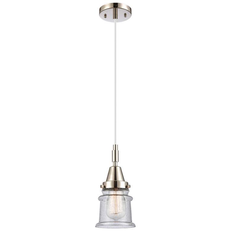 Image 1 Downtown Caden Canton 5"W Cord Nickel Mini Pendant w/ Seedy Shade