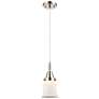 1_Downtown Caden Canton 5"W Cord Nickel Mini Pendant w/ White Shade