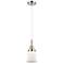 Downtown Caden Canton 5"W Cord Nickel Mini Pendant w/ White Shade