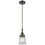 1_Downtown Caden Canton 5"W Cord Oiled Bronze Pendant w/ Clear Shade