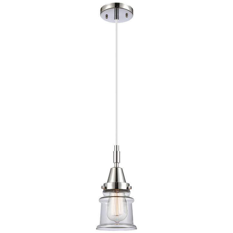 Image 1 Downtown Caden Canton 5"W Cord Polished Chrome Pendant w/ Clear Shade