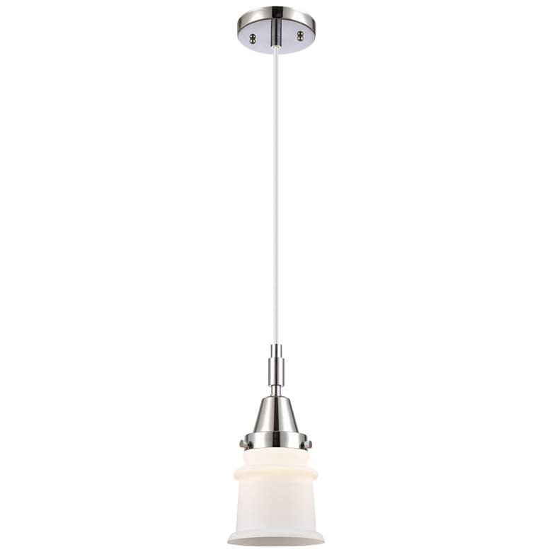 Image 1 Downtown Caden Canton 5"W Cord Polished Chrome Pendant w/ White Shade