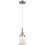 1_Downtown Caden Canton 5"W Cord Satin Nickel Pendant w/ White Shade