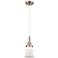 Downtown Caden Canton 5"W Cord Satin Nickel Pendant w/ White Shade
