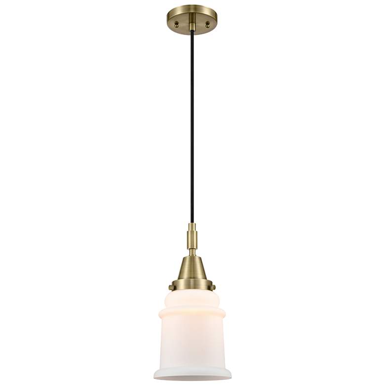 Image 1 Downtown Caden Canton 6"W Cord Antique Brass Pendant w/ White Shade