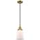 Downtown Caden Canton 6"W Cord Antique Brass Pendant w/ White Shade