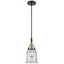 1_Downtown Caden Canton 6"W Cord Black Brass Mini Pendant w/ Clear Shade