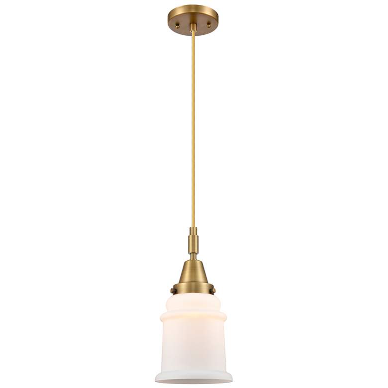 Image 1 Downtown Caden Canton 6"W Cord Brass Mini Pendant w/ White Shade