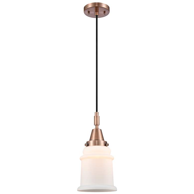 Image 1 Downtown Caden Canton 6"W Cord Copper Mini Pendant w/ White Shade