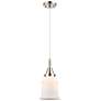 1_Downtown Caden Canton 6"W Cord Nickel Mini Pendant w/ White Shade