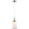Downtown Caden Canton 6"W Cord Nickel Mini Pendant w/ White Shade