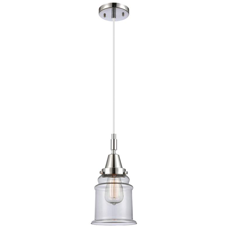 Image 1 Downtown Caden Canton 6"W Cord Polished Chrome Pendant w/ Clear Shade