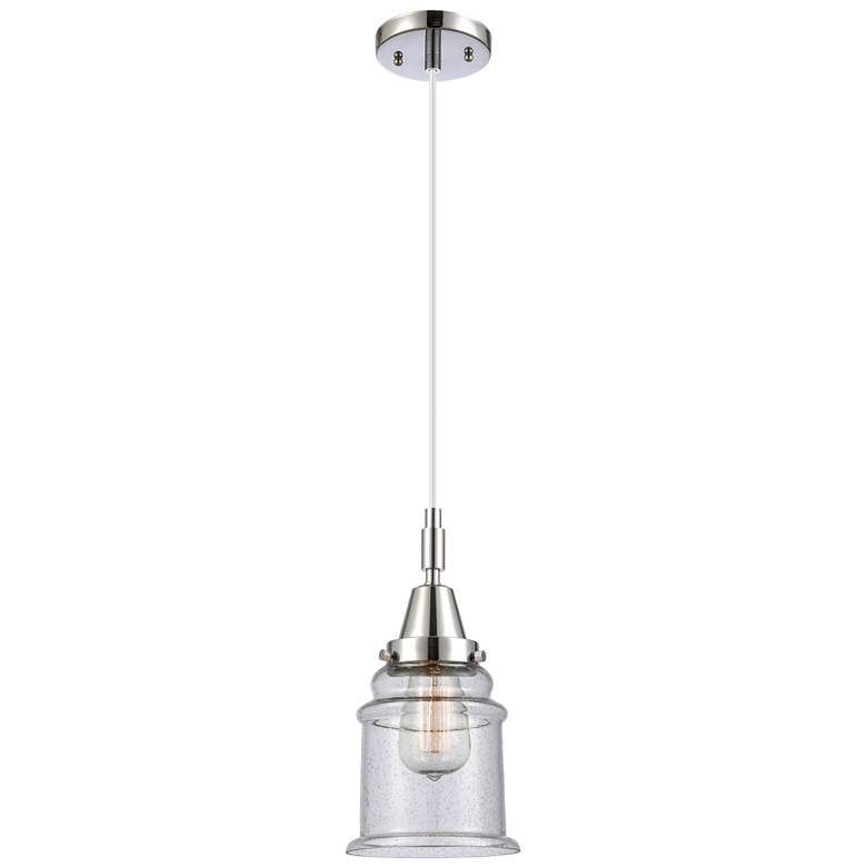 Image 1 Downtown Caden Canton 6"W Cord Polished Chrome Pendant w/ Seedy Shade