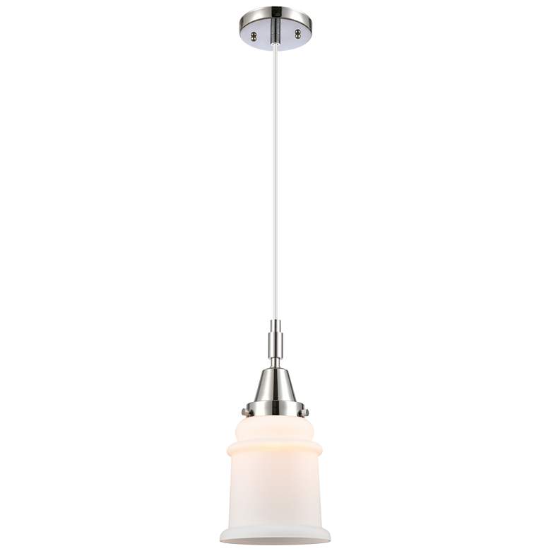 Image 1 Downtown Caden Canton 6"W Cord Polished Chrome Pendant w/ White Shade
