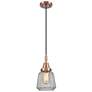 1_Downtown Caden Chatham 7"W Cord Copper Mini Pendant w/ Clear Shade