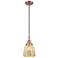 Downtown Caden Chatham 7"W Cord Copper Mini Pendant w/ Mercury Shade