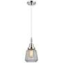 1_Downtown Caden Chatham 7"W Cord Polished Chrome Pendant w/ Clear Shade