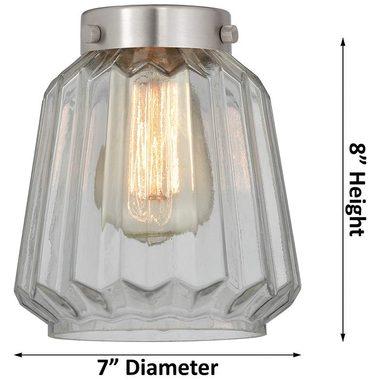 Image 2 Downtown Caden Chatham 7"W Cord Satin Gold Mini Pendant w/ Clear Shade more views