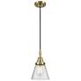 1_Downtown Caden Cone 6"W Cord Antique Brass Mini Pendant w/ Seedy Shade