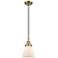 Downtown Caden Cone 6"W Cord Antique Brass Mini Pendant w/ White Shade