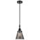 Downtown Caden Cone 6"W Cord Black Mini Pendant w/ Light Smoke Shade