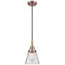1_Downtown Caden Cone 6"W Cord Copper Mini Pendant w/ Clear Shade