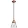 Downtown Caden Cone 6"W Cord Copper Mini Pendant w/ Clear Shade