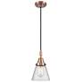 Downtown Caden Cone 6"W Cord Copper Mini Pendant w/ Seedy Shade