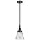 Downtown Caden Cone 6"W Cord Matte Black Mini Pendant w/ Clear Shade