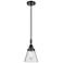 Downtown Caden Cone 6"W Cord Matte Black Mini Pendant w/ Seedy Shade