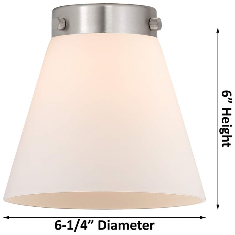 Image 3 Downtown Caden Cone 6"W Cord Nickel Mini Pendant w/ Light Smoke Shade more views