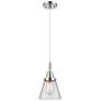 1_Downtown Caden Cone 6"W Cord Polished Chrome Pendant w/ Clear Shade