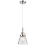 1_Downtown Caden Cone 6"W Cord Polished Chrome Pendant w/ Seedy Shade