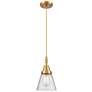 1_Downtown Caden Cone 6"W Cord Satin Gold Mini Pendant w/ Seedy Shade