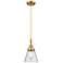Downtown Caden Cone 6"W Cord Satin Gold Mini Pendant w/ Seedy Shade