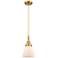 Downtown Caden Cone 6"W Cord Satin Gold Mini Pendant w/ White Shade