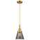 Downtown Caden Cone 6"W Cord Satin Gold Pendant w/ Light Smoke Shade