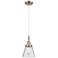 Downtown Caden Cone 6"W Cord Satin Nickel Mini Pendant w/ Seedy Shade